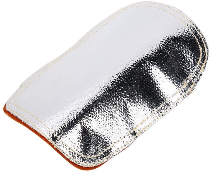 Leren Handpad voor Lassen met Aluminium Achterkant en Warmtebescherming van Splitleer