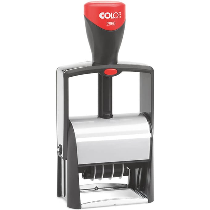Woord-datumstempel Colop 2660 personaliseerbaar 37x58