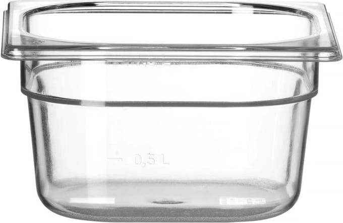 HENDI Gastronorm container – polycarbonaat – 1,6L – temperatuurbestendig – transparant