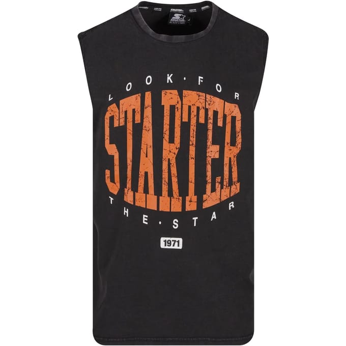 Starter Black Label T-shirt zonder mouwen, gewassen ST442