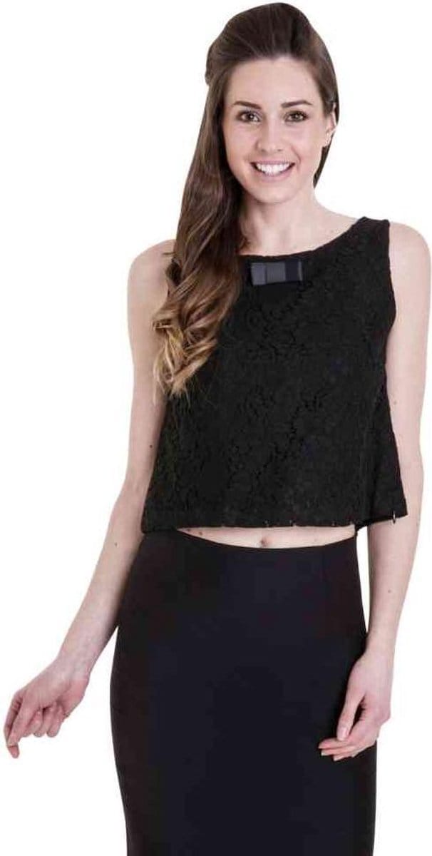 Dancing Days - LOVE LACE Mouwloze top - 4XL - Zwart