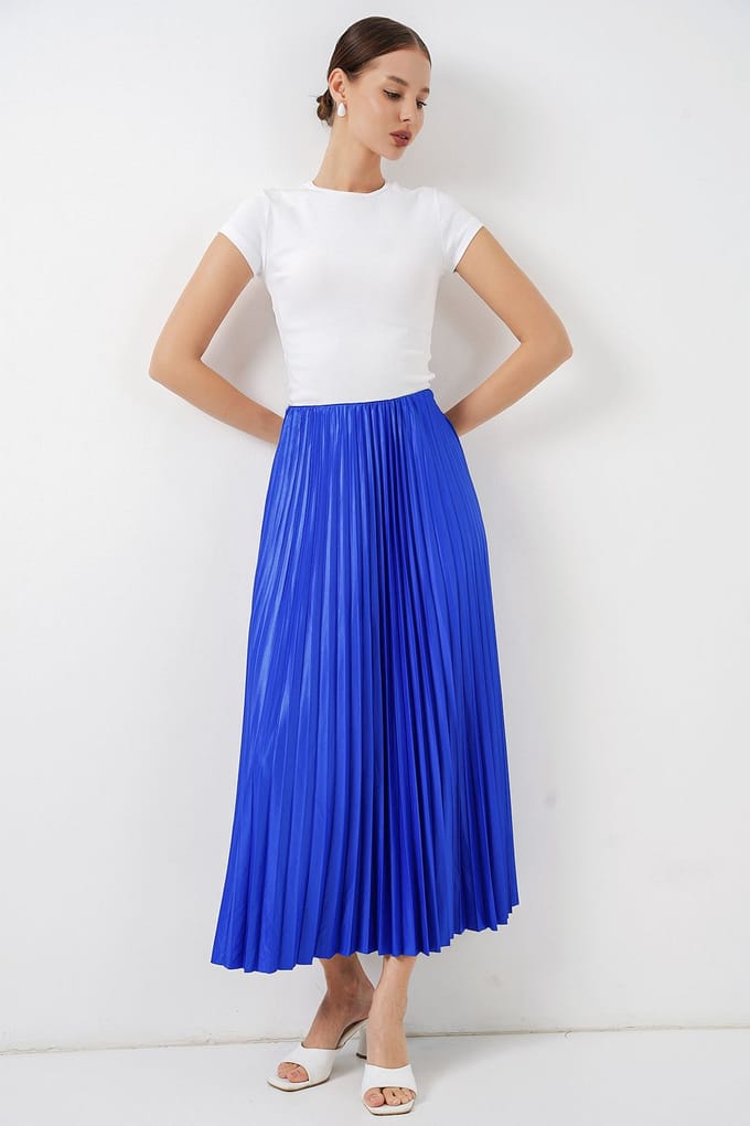 Hoge Taille Maxi Rok met Rimpeldetail