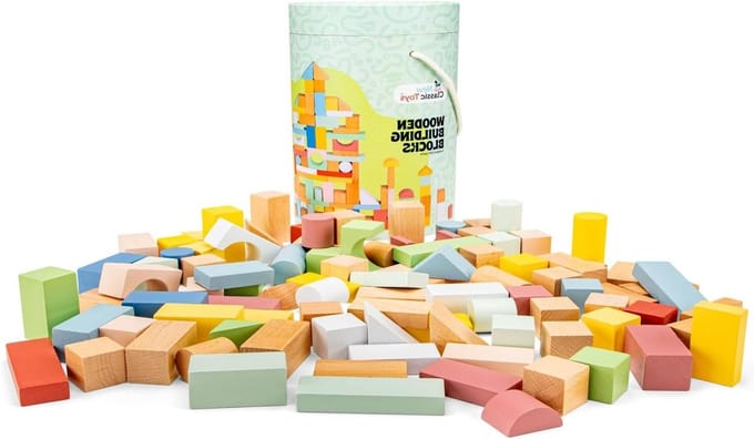 Houten Bouwstenen - Educatieve Set - Kinderen Leren Spelen - 100 Delige STEM Set