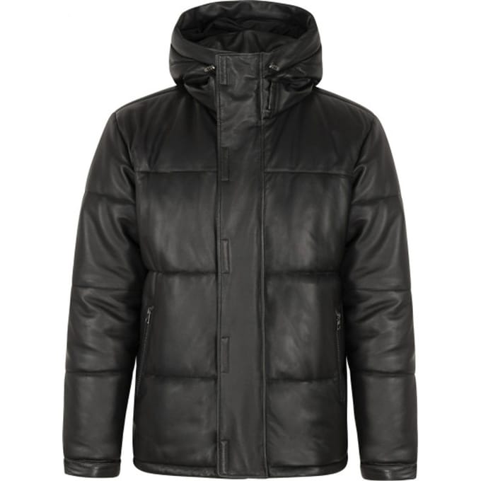 Cycas D'or Polaris leren puffer jas lange leren parka -