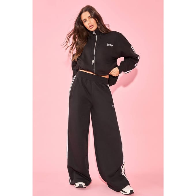 Dames DSGN Studio Sport Colour Block Rechte Pijp Jogger | Zwart | Maat: Medium