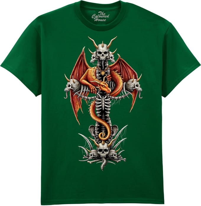 Dragon Skull Cross The Coloured House T-shirt S
