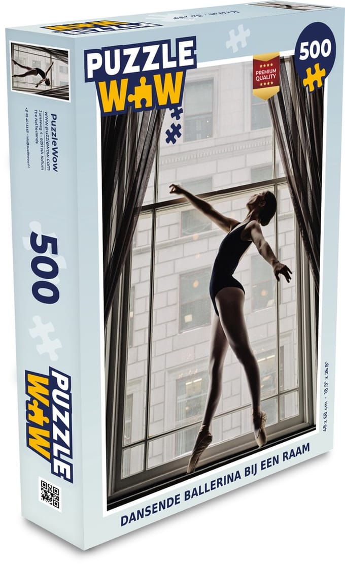 Puzzel Dansende ballerina bij een raam - Legpuzzel - Puzzel 500 stukjes