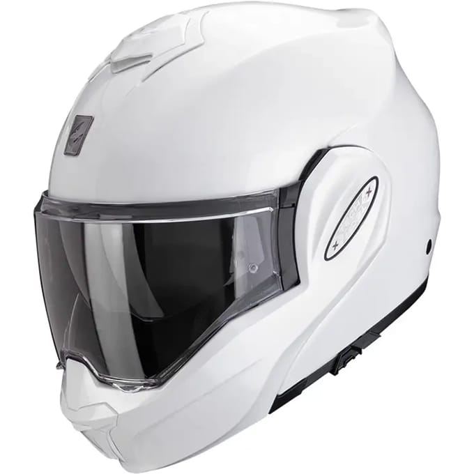 Scorpion Exo-Tech Evo Pro Solid Pearl Wit Systeemhelm - Helm