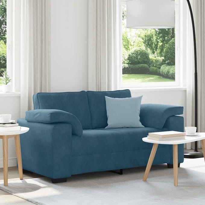 vidaXL - Loveseat - Sofa - Blauw - 160x77x82 - cm - Fluweel