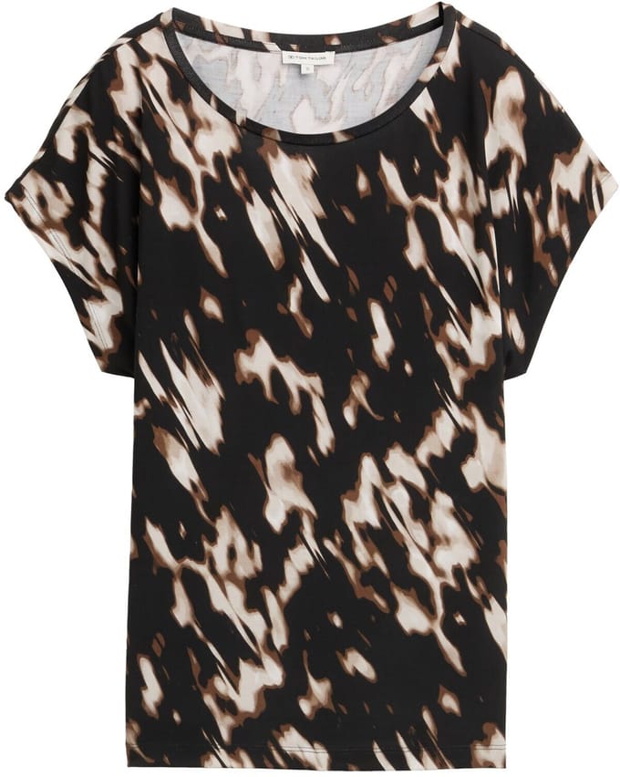 Tom Tailor - T-shirt met patroon - Maat M - blurry animal design