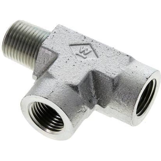 T-koppeling 1/2'' NPT Buitendraad x Binnendraad Staal 210 bar (2950.5psi)