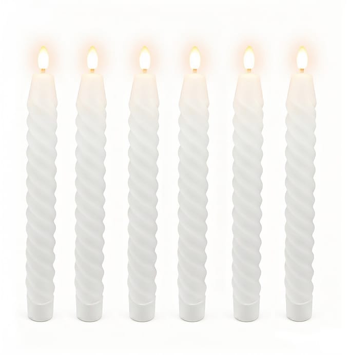 LED-dinerkaarsen - 6 stuks - wit