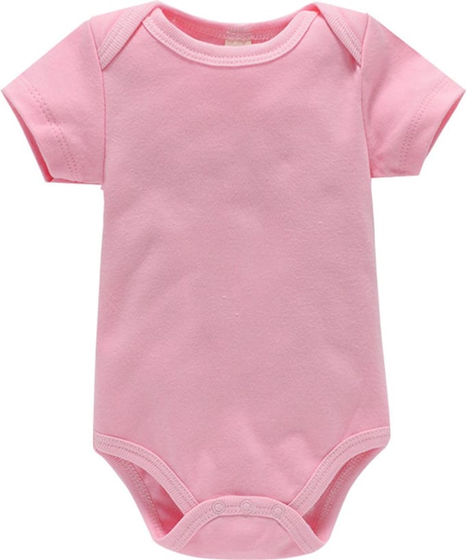 baby jumpsuit korte mouw tas scheet jurkje roze rood(12M)