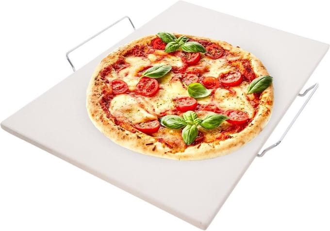 Pizzasteen Chamotte met Standaard 2 delig - Pizzaplaat - Bakvormen - Pizza Bakplaat
