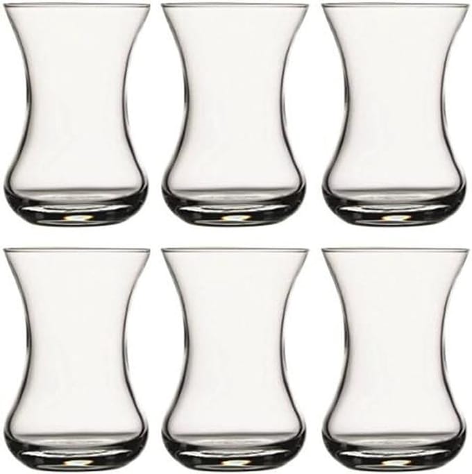 Set van 6 Turkse theeglazen glad 125 ml
