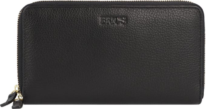 BRIC'S Leren Portemonnee Marmolada Zip-Around Purse Black Zwart