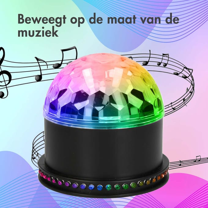 imoshion Draaiende Discolamp met Afstandsbediening - LED Discobal voor Kinderen