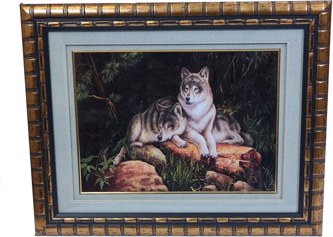 PIA Soft Toys schilderij 2 Wolven - 47 cm x 59 cm