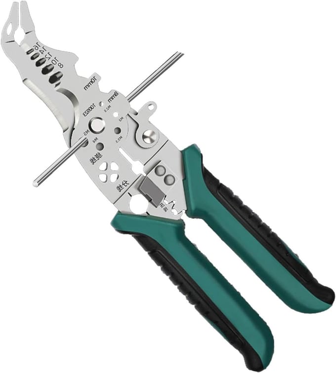 Draadstriptang - Krimptang Kabeltang - Elektra Reparatie - Antislip Handvat - 18-21 cm - Zwart