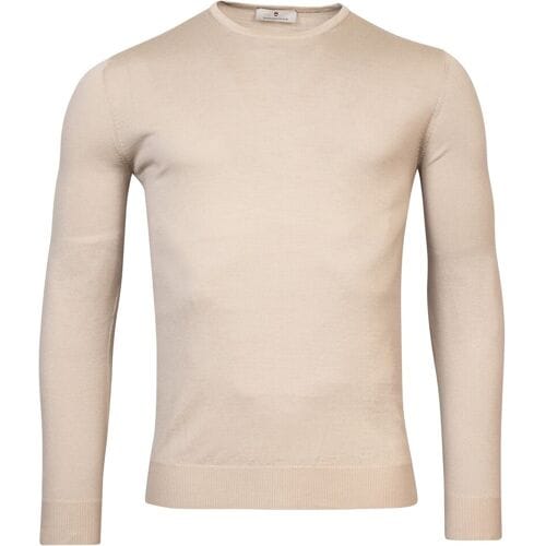Thomas Maine Trui Ronde Hals Single Knit Merino Wool Kitt / male