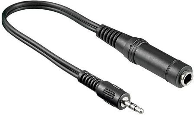 Jack verloopkabel - 6.3 mm naar 3.5 mm - 0.2 meter - Zwart - Allteq