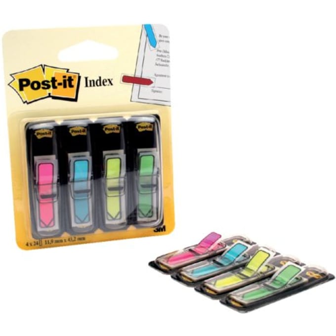 Indextabs post-it 684 12x43mm pijl neon assorti 96 Tabs