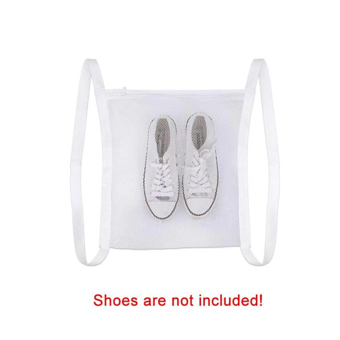 1 stuk Sneaker Droogzak, Schoenennet voor Droogdeur met Elastische Banden, Waszak voor Sneakers voor Schoenen, 40X40cm wit