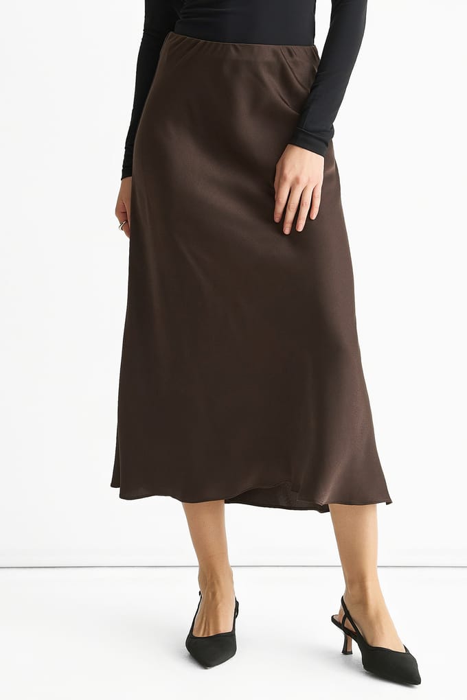 Chocolade Bias Midi Rok