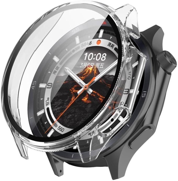 Strap-it PC hard case hoesje met screenprotector - geschikt voor OnePlus Watch 3 (transparant)