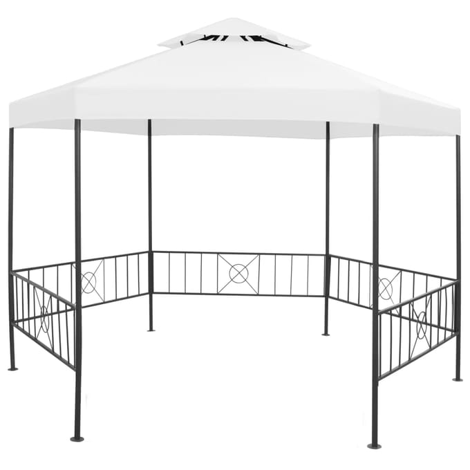 vidaXL - Tuinprieel - 180 - g/m² - 323x275x265 - cm - wit