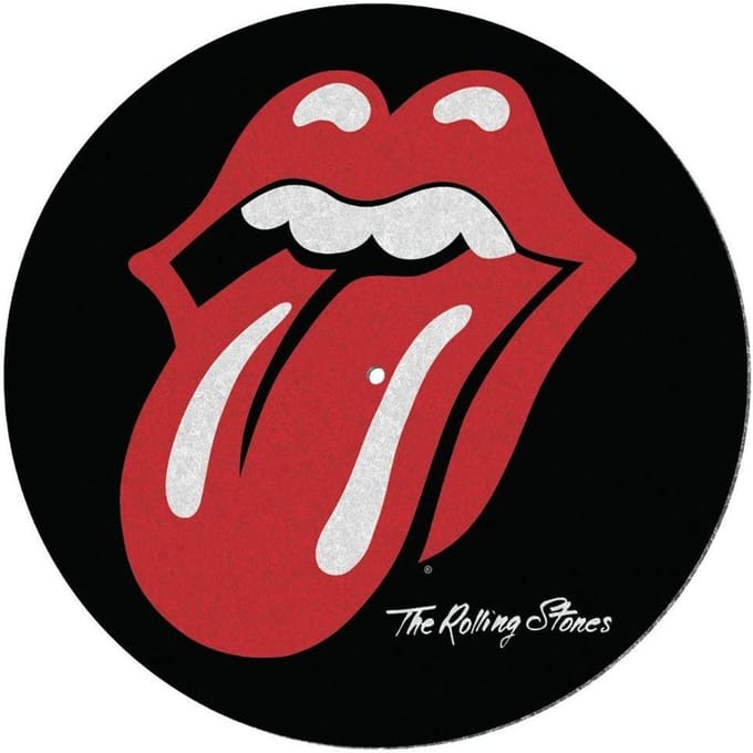 De Rolling Stones Logo Draaitafel Slipmat One Size zwart/rood