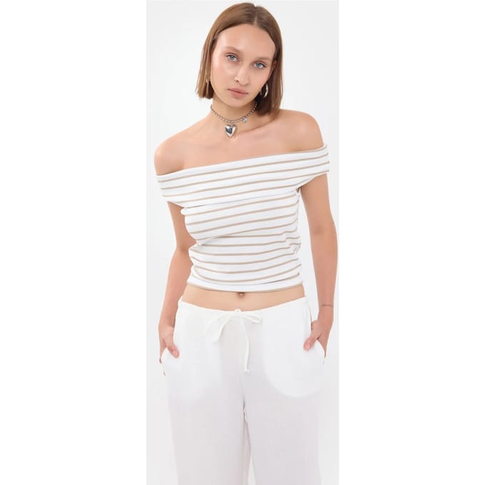 Gestreepte Off-Shoulder Top