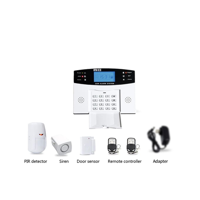 Système d'alarme WiFi GSM Tuya, maison intelligente, écran LCD, alarme de sécurité, prise en charge d'un interphone vocal bidirectionnel US PLUG blanc
