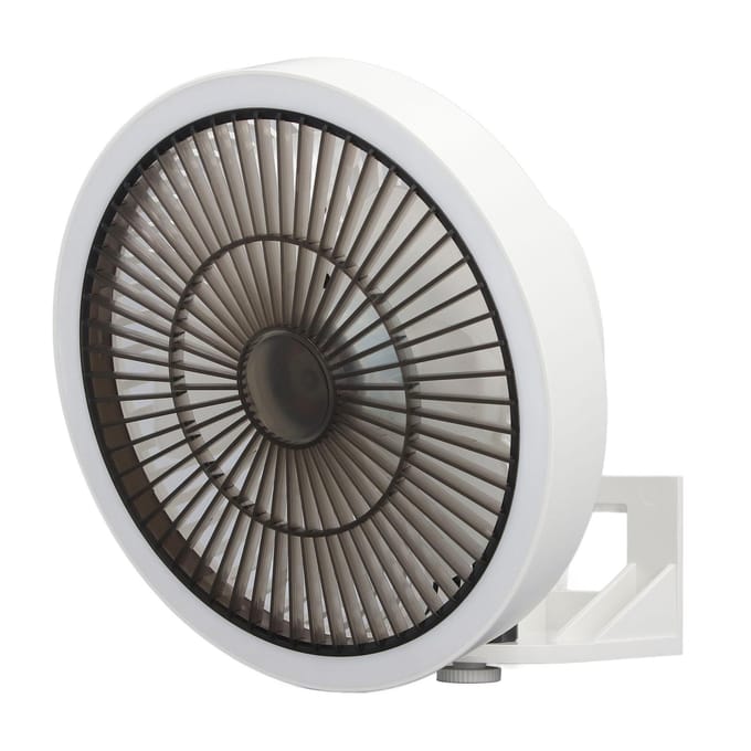 Kleine Wandmontage Ventilator met Afstandsbediening Mini Oscillerende Ventilator met Nachtlampje 3 Snelheden voor RV gray