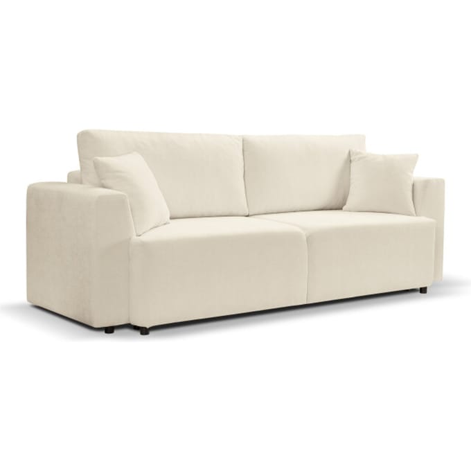 Furnilux 3-zits sofa bed crème | moderne lederen look bankbed | sofabed