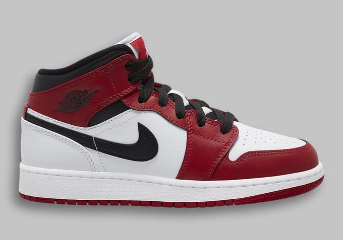 Nike Nike Air Jordan 1 Mid (GS) Chicago - Sneaker - Wit/Rood Zwart