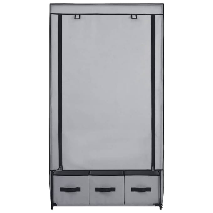 vidaXL - Kledingkast - 87x49x159 - cm - stof - grijs