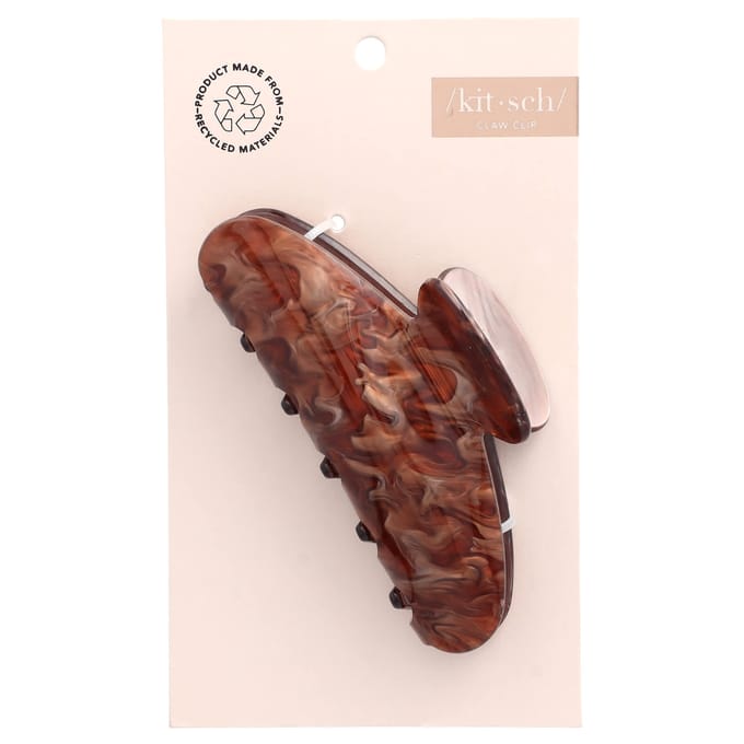 Kitsch, pince à griffes en marbre, brune, 1 clip white