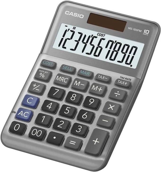Tafelrekenmachine 10-cijferig voor belastingberekening en kostenanalyse