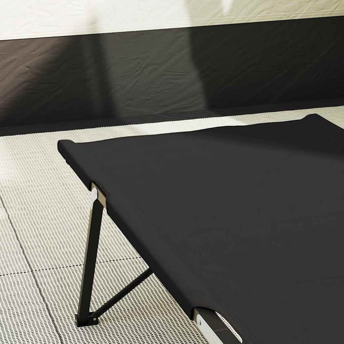 vidaXL - Opvouwbaar - Campingbed - 2 - st - Zwart - 206 - x - 76 - x - 74 - cm