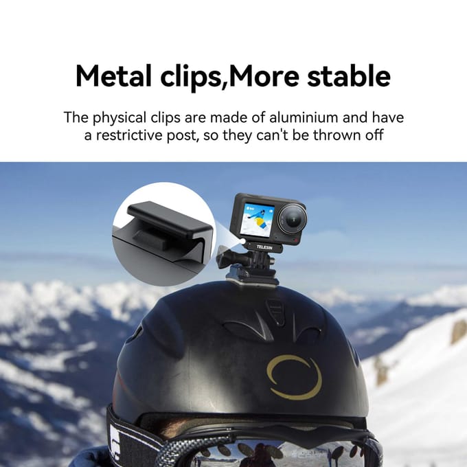 TELESIN OA-TPM-T04 Magnetische Snelkoppelingsbevestiging voor Actiecamera Metalen Camerabevestiging met Sport zwart