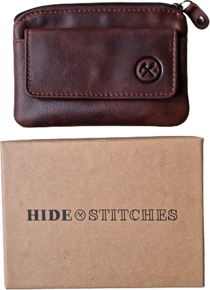 Hide & Stitches Japura Sleuteletui - Donkerbruin - met cadeauverpakking