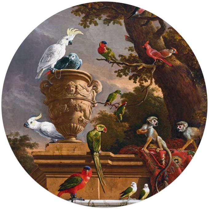 Plexiglasschilderij d´Hondecoeter - de Menagerie - Ø 70 - Acrylglas - REINDERS