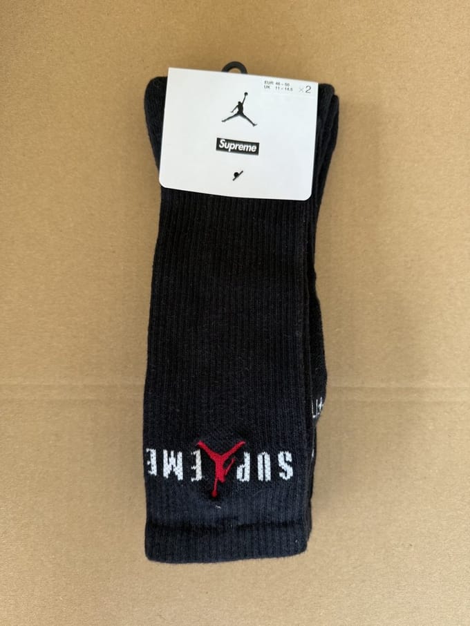Jordan x Supreme Crew - Sokken - Maat 34-38 - Zwart - Jordan - Sport - Unisex Sokken