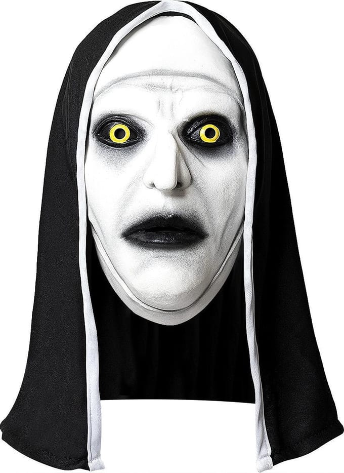 FUNIDELIA The Nun Valak Masker voor vrouwen en mannen - Wit