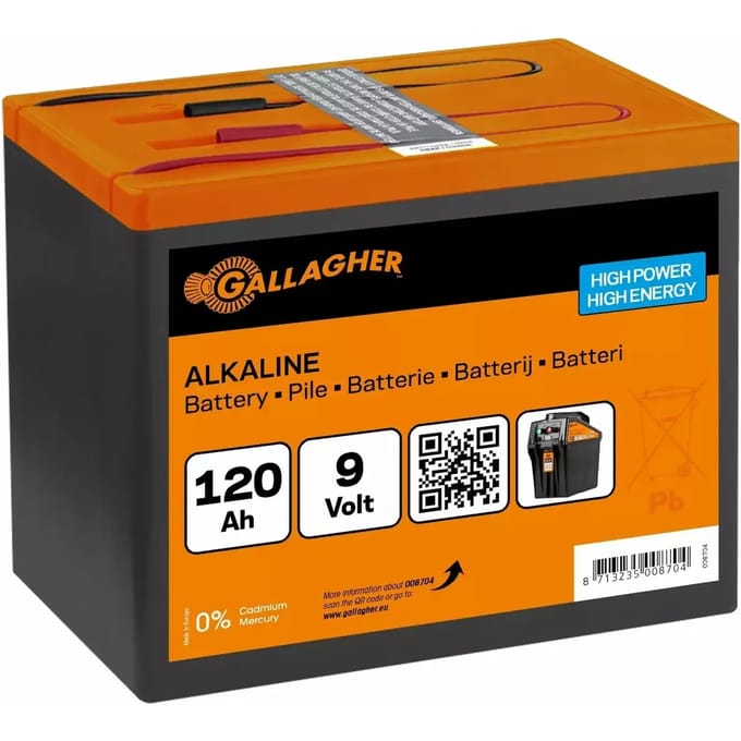 Gallagher Powerpack Alkaline batterij 9V (120Ah) - Langdurige batterij