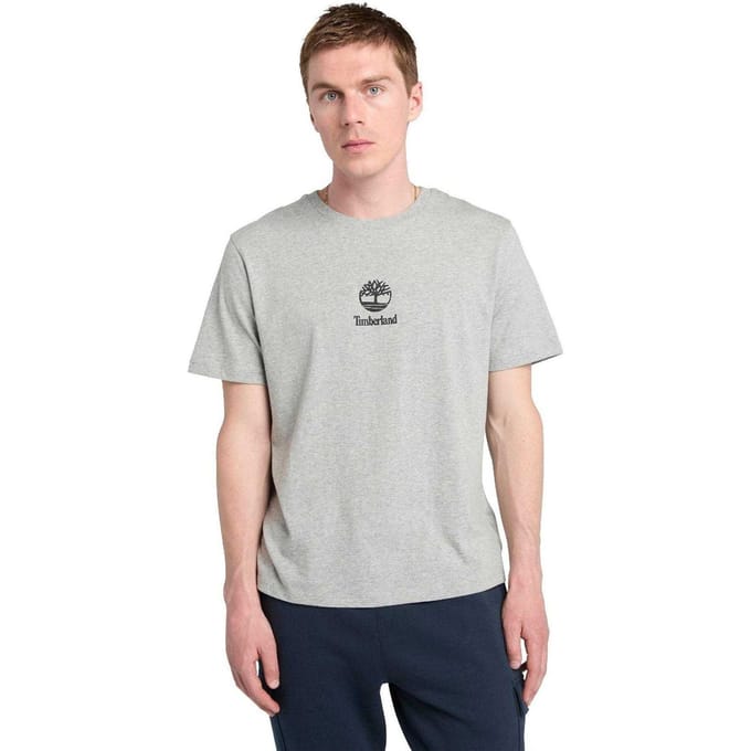 Timberland Heren Logo Stack T-Shirt (Grijs)