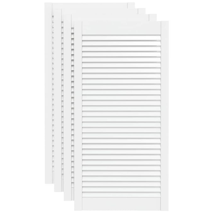 vidaXL - Kastdeuren - met - lamellen - 4 - st - 99,3x49,4 - cm - grenenhout - wit