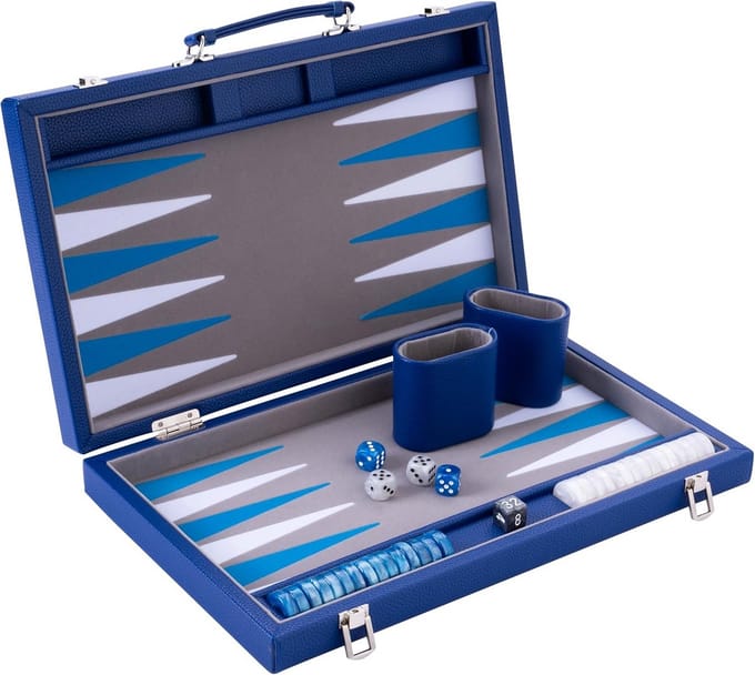 Backgammon Koffer – Luxe Backgammon Set – Lederen Bordspel – Reisspel Set - Draagbaar – Familiespel