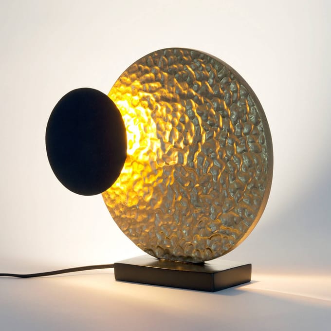 Holländer LED tafellamp INFINITY TAVOLO, zwart/goud, 27 cm, metaal
